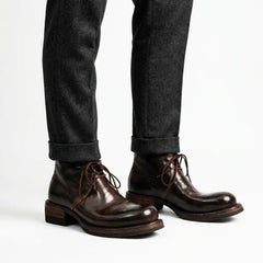 Dark Brown Washed Shell Cordovan Chukka Boots