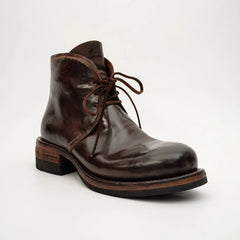 Dark Brown Washed Shell Cordovan Chukka Boots