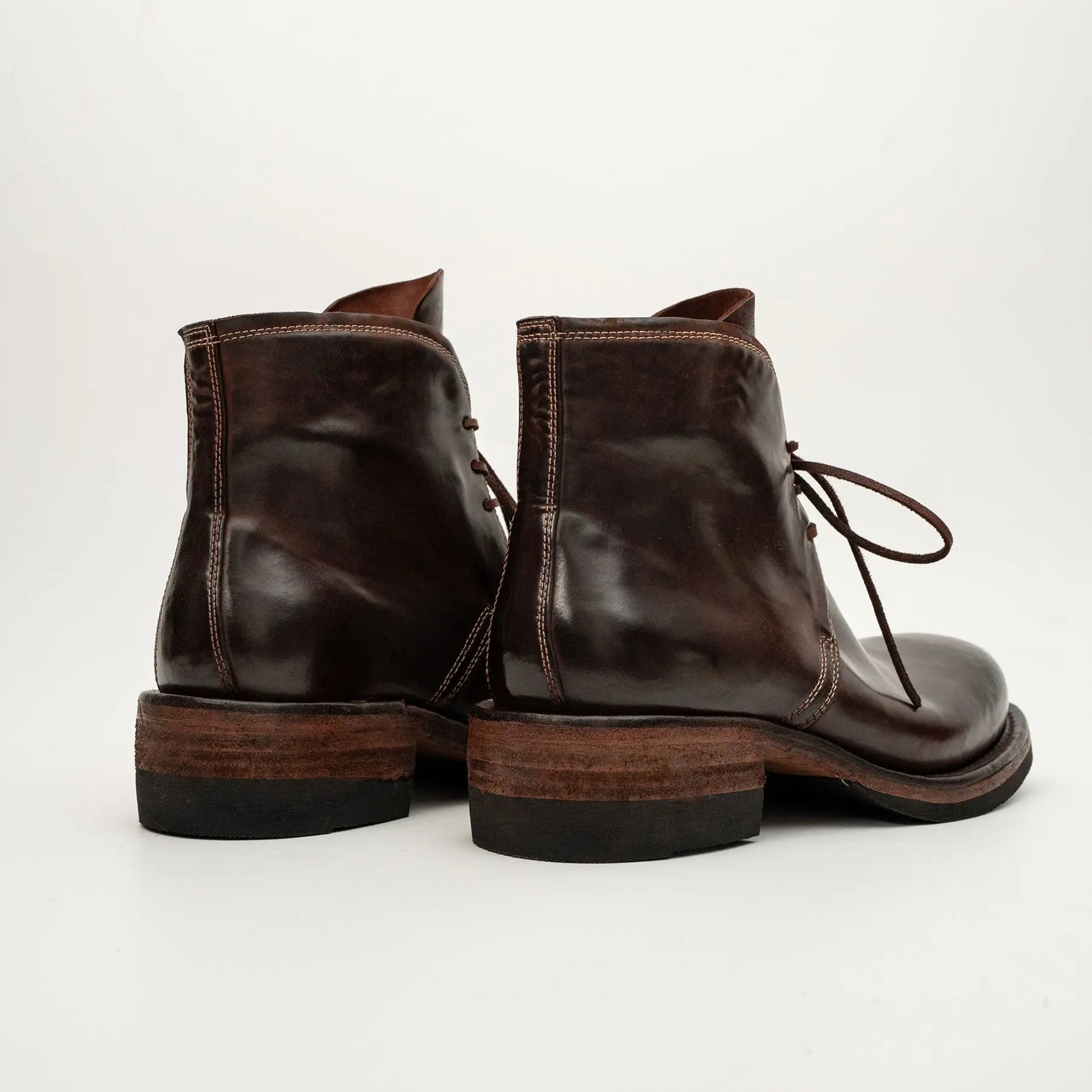 Dark Brown Washed Shell Cordovan Chukka Boots