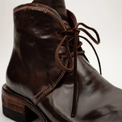 Dark Brown Washed Shell Cordovan Chukka Boots