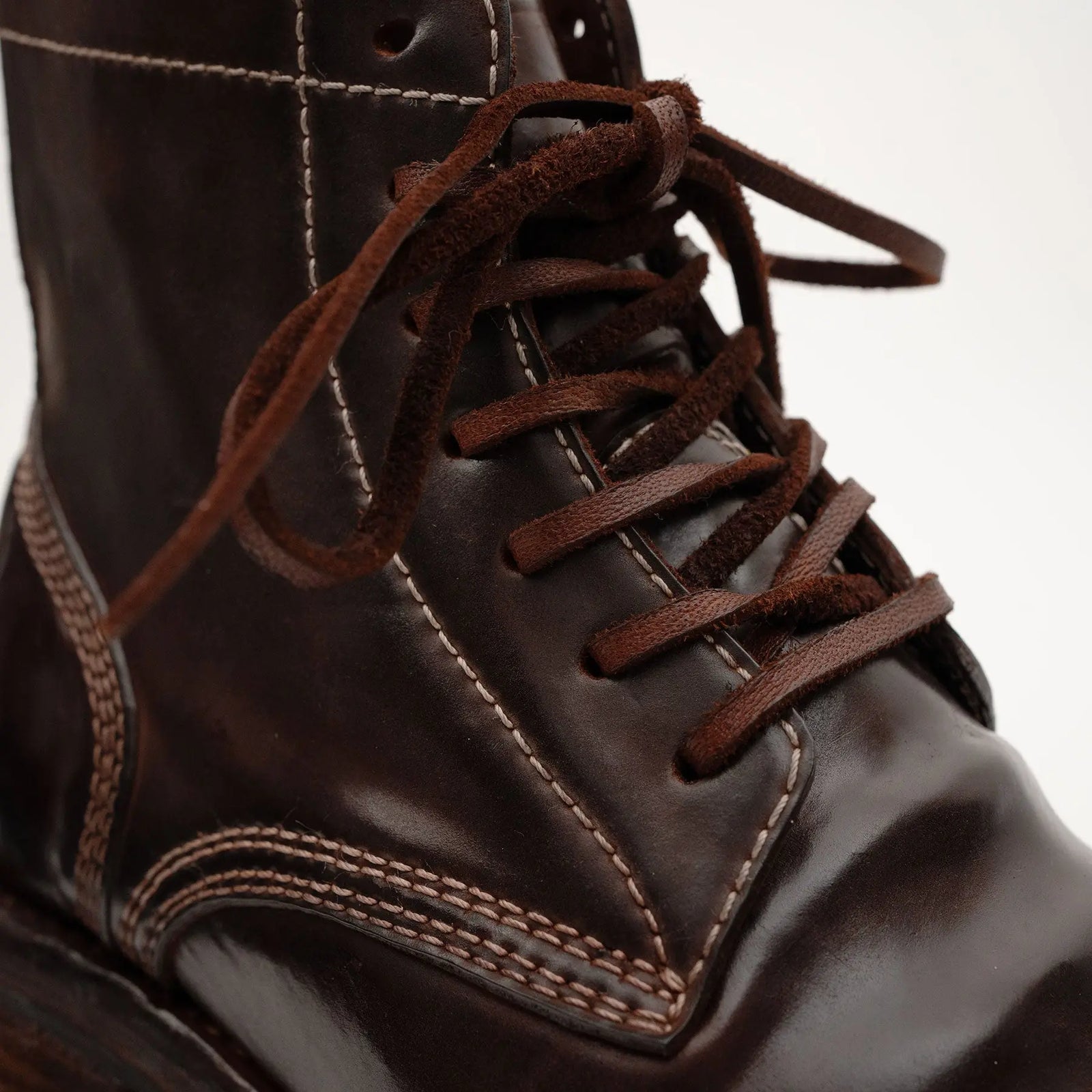 Dark Brown Horsehide Combat Boots