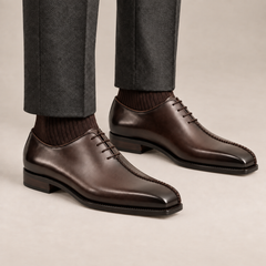 Dark Brown Glossy Wholecut Oxford Shoe DIVINCH