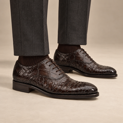 Dark Brown Crocodile Derby Shoe DIVINCH
