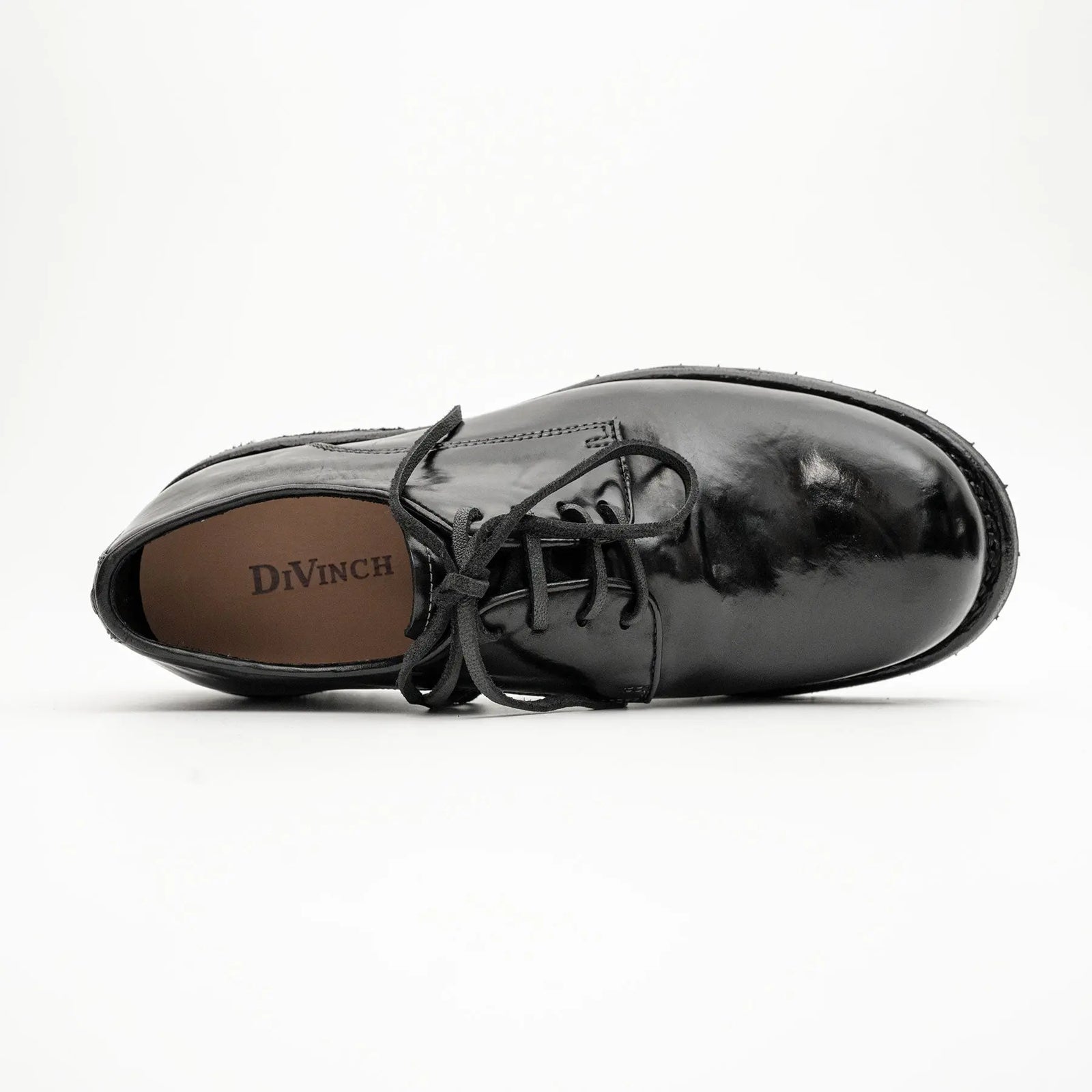 Jet Black Washed Horse Leather Derby