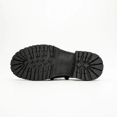 Jet Black Washed Horse Leather Derby