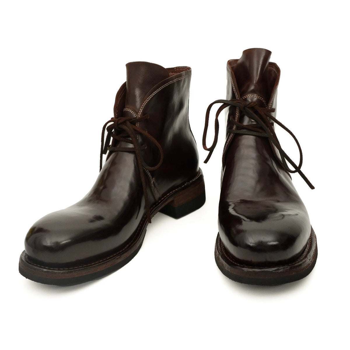 Dark Brown Washed Shell Cordovan Chukka Boots DIVINCH