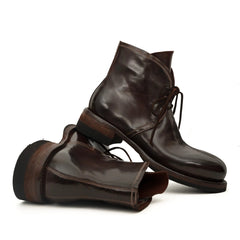 Dark Brown Washed Shell Cordovan Chukka Boots DIVINCH