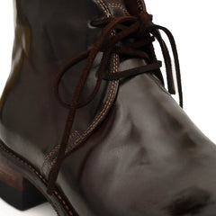 Dark Brown Washed Shell Cordovan Chukka Boots DIVINCH