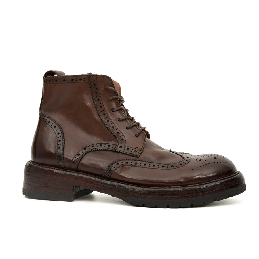 Dark Brown Wingtip Combat Boot DIVINCH