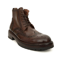 Dark Brown Wingtip Combat Boot DIVINCH
