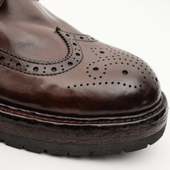 Dark Brown Wingtip Combat Boot