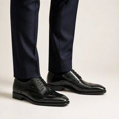 Dark Green Wingtip Derby — on-foot studio view
