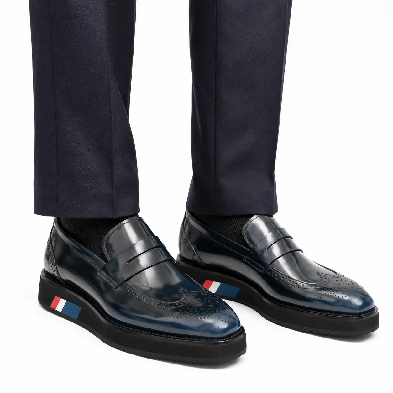Mocassino Penny blu scuro con suola in schiuma