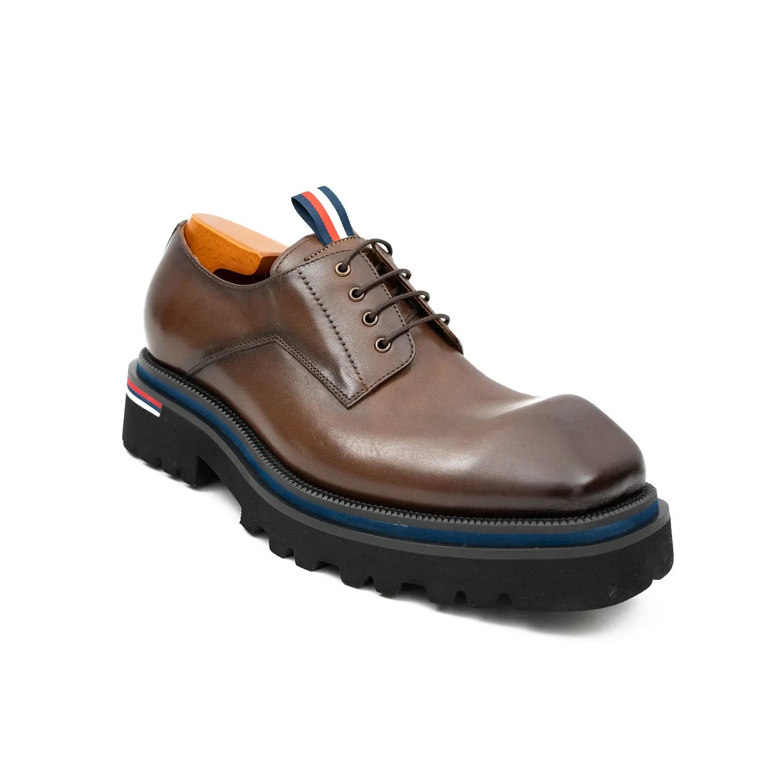 Derby Shoes Chunky 6cm heel boost Coffee DIVINCH