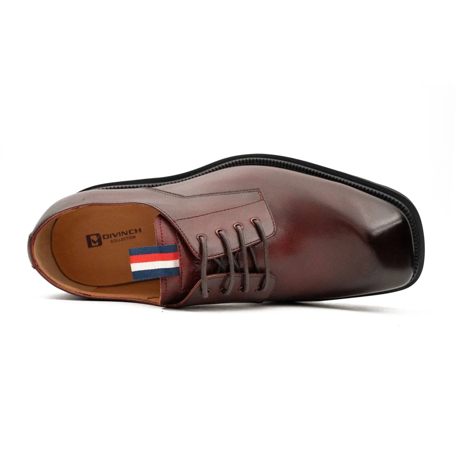 Derby Schuhe, dicke 6 cm Absatzverstärkung, weinrot 