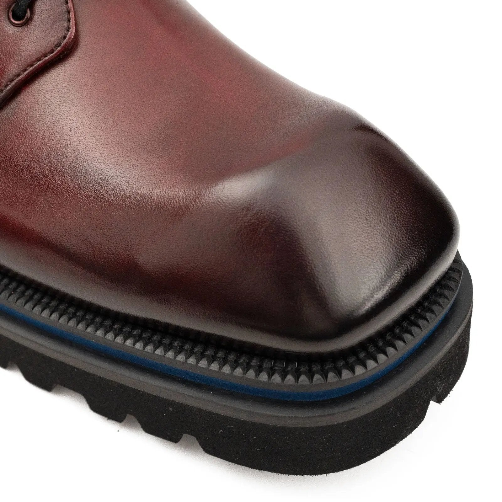 Derby Schuhe, dicke 6 cm Absatzverstärkung, weinrot 