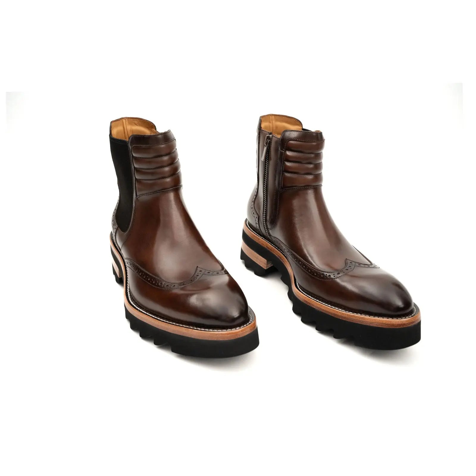 Espresso Brogue Lug Sole Chelsea DIVINCH