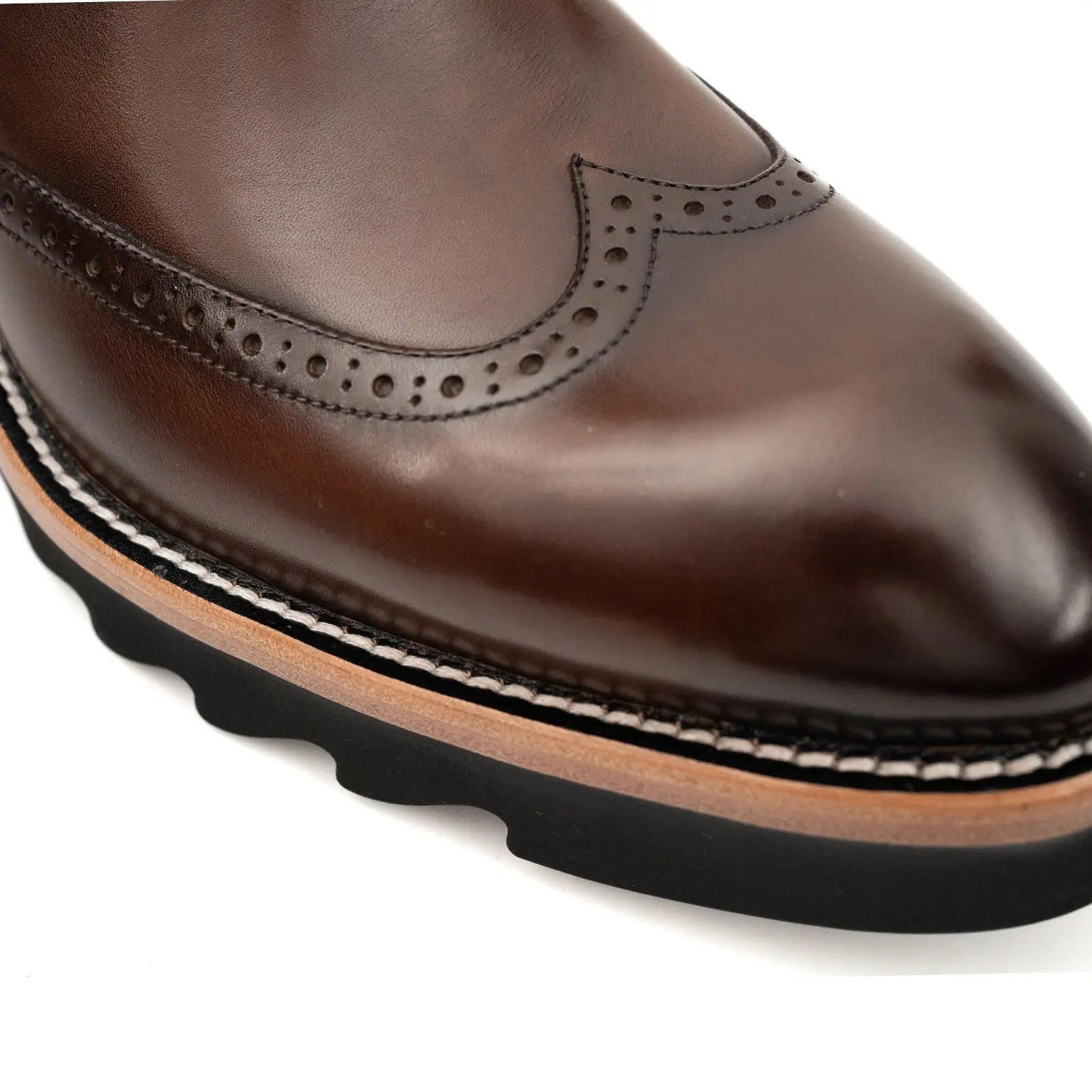 Espresso Brogue Lug Sole Chelsea DIVINCH