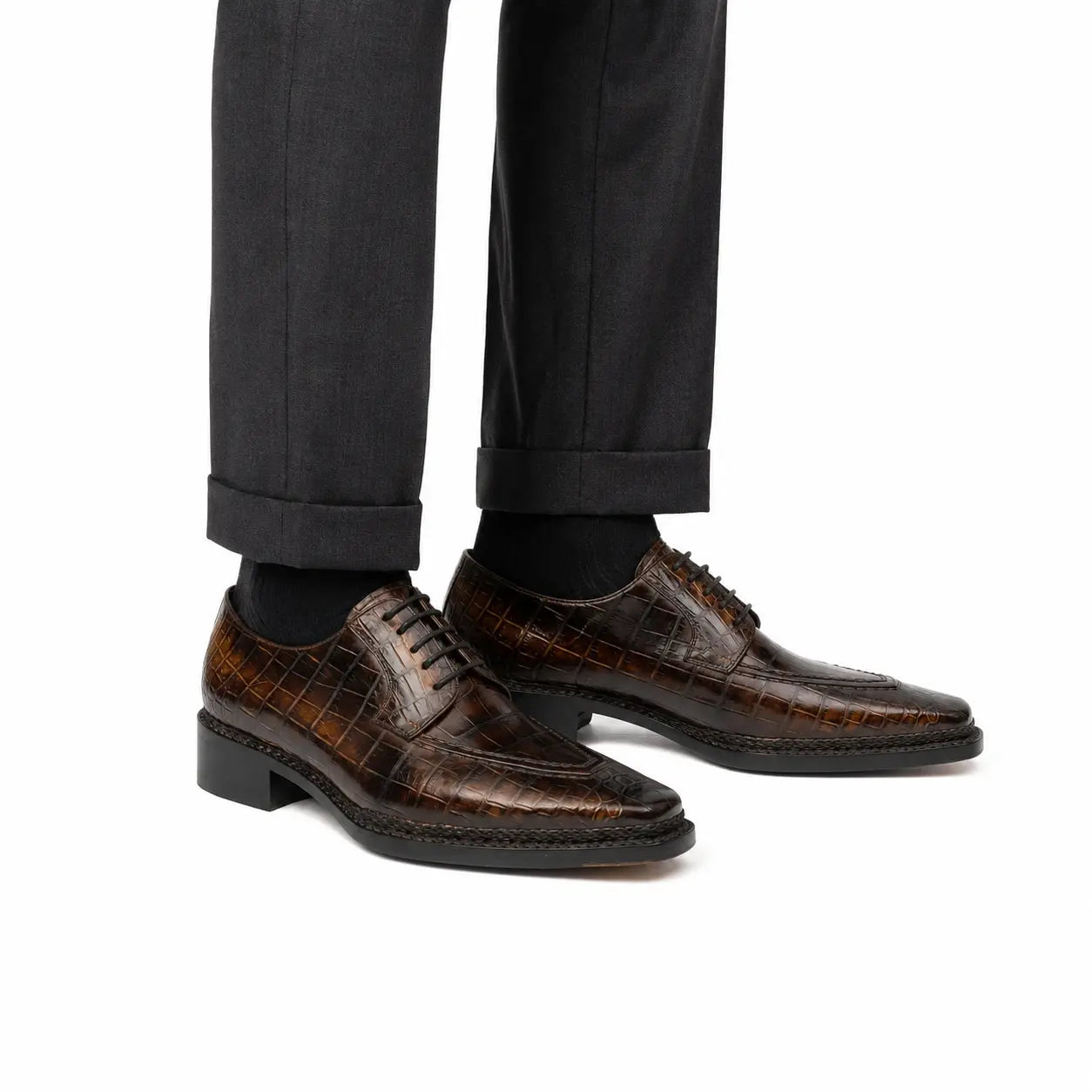 Krokodilleder Norwegische Derby Schuhe
