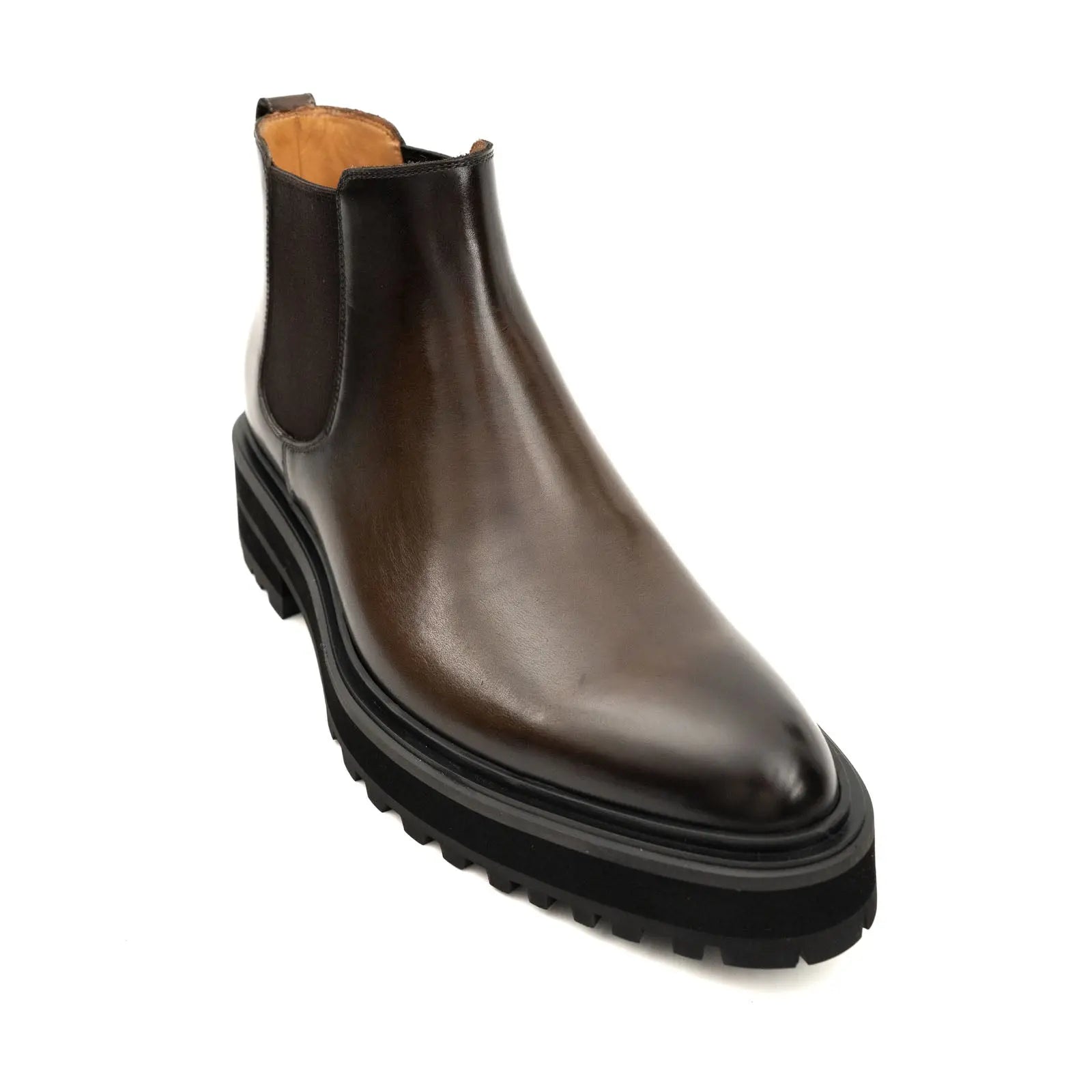 Espresso Leather Platform Chelsea DIVINCH