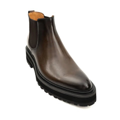 Espresso Leather Platform Chelsea DIVINCH