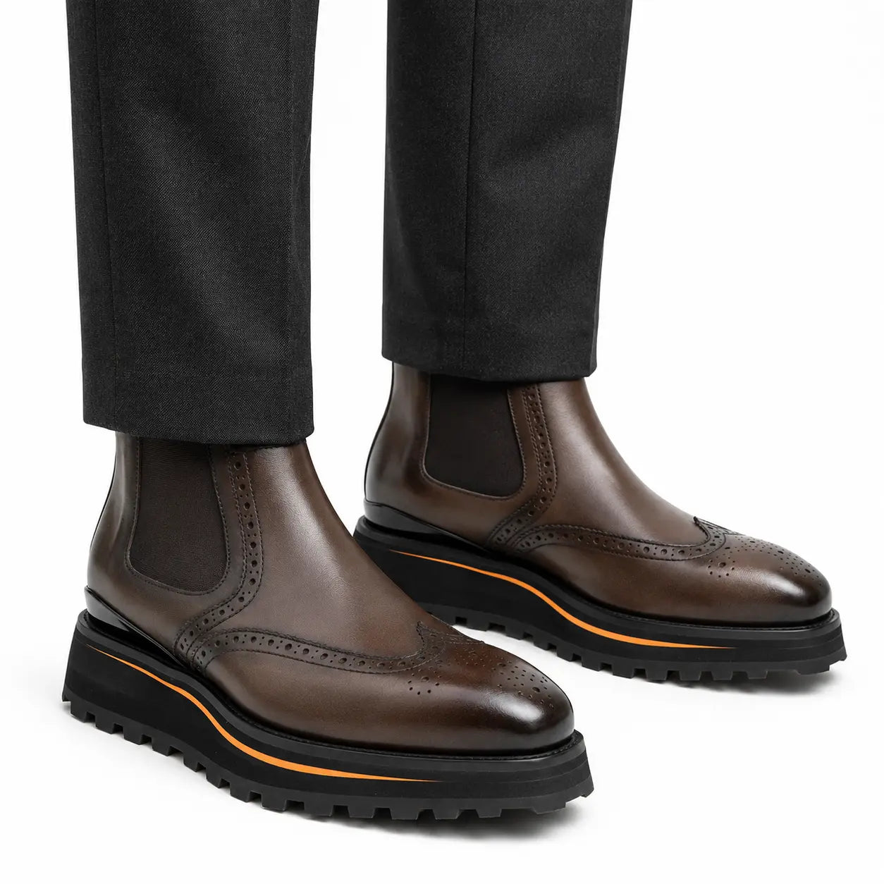 Espresso Wingtip Chelsea Boot