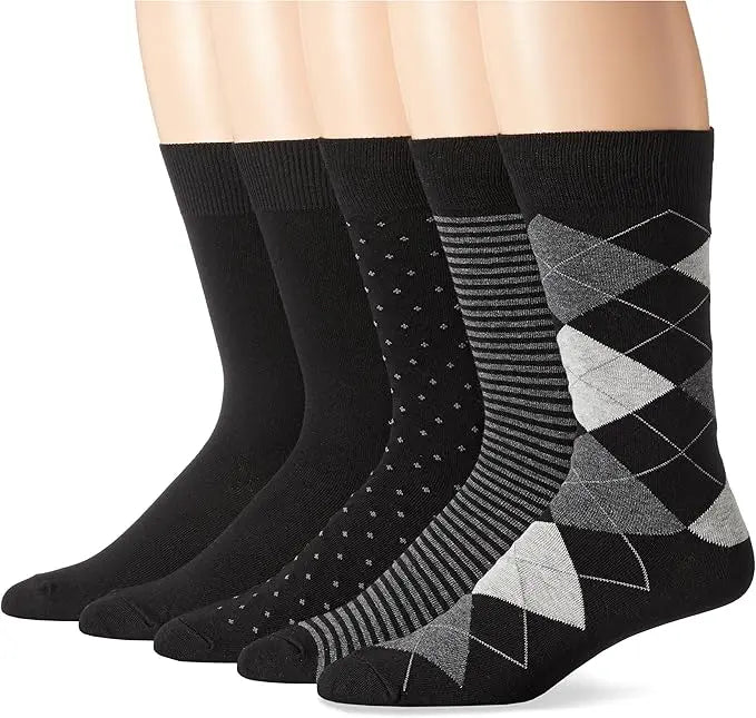 Essentials Calcetines de vestir estampados para hombre Divinch