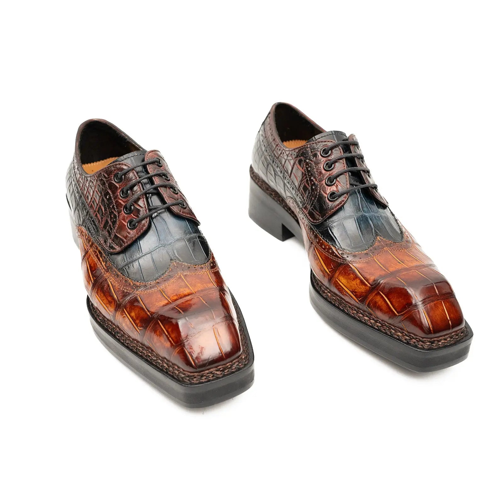 Exotic Crocodile Leather Derby Shoes DIVINCH