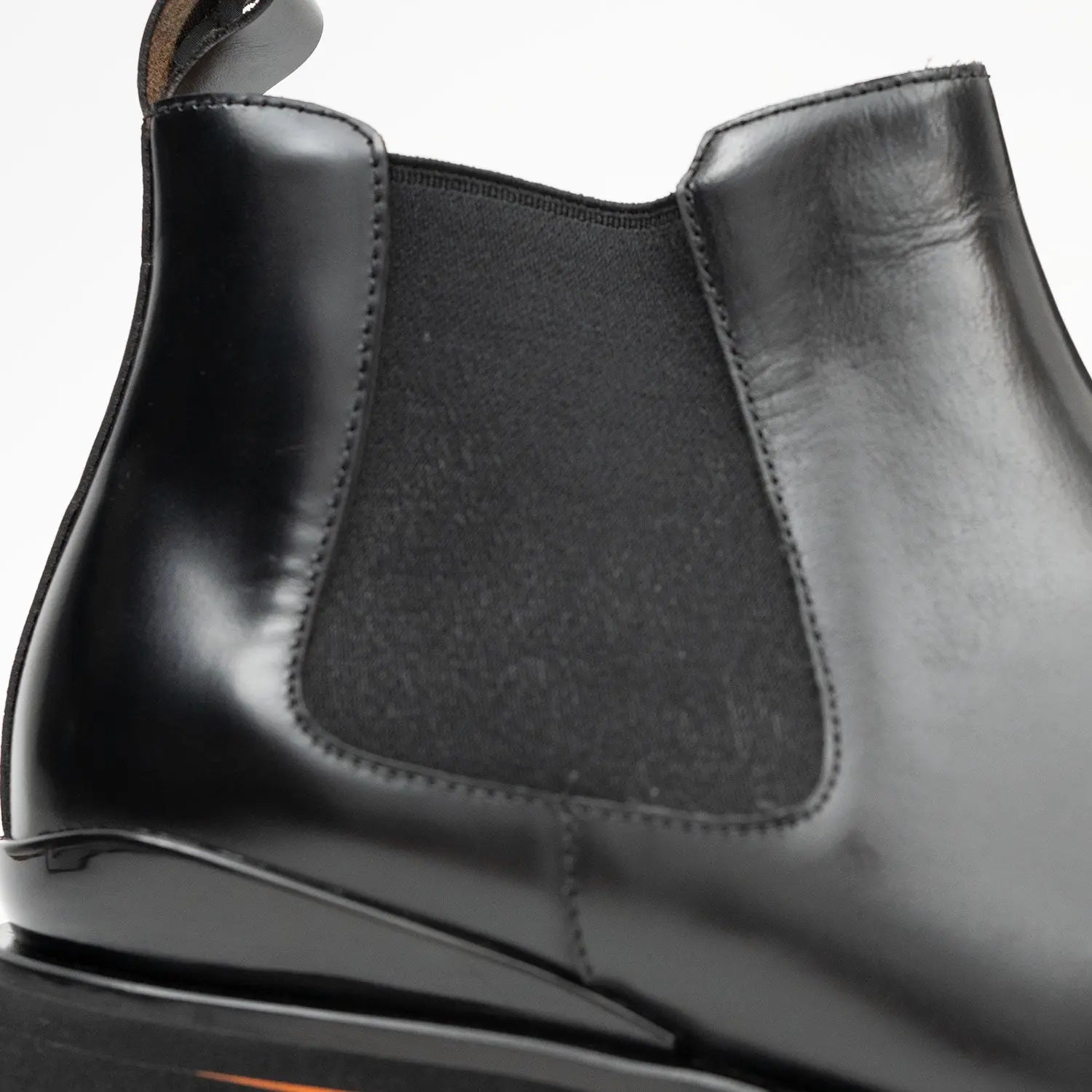 Foil leather Thick-Soled Chelsea Boot 2898 Black DIVINCH