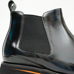 Foil leather Thick-Soled Chelsea Boot 2898 Blue DIVINCH