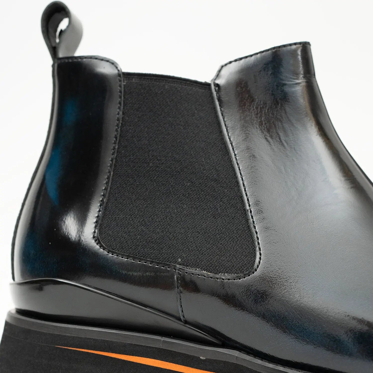 Foil leather Thick-Soled Chelsea Boot 2898 Blue DIVINCH