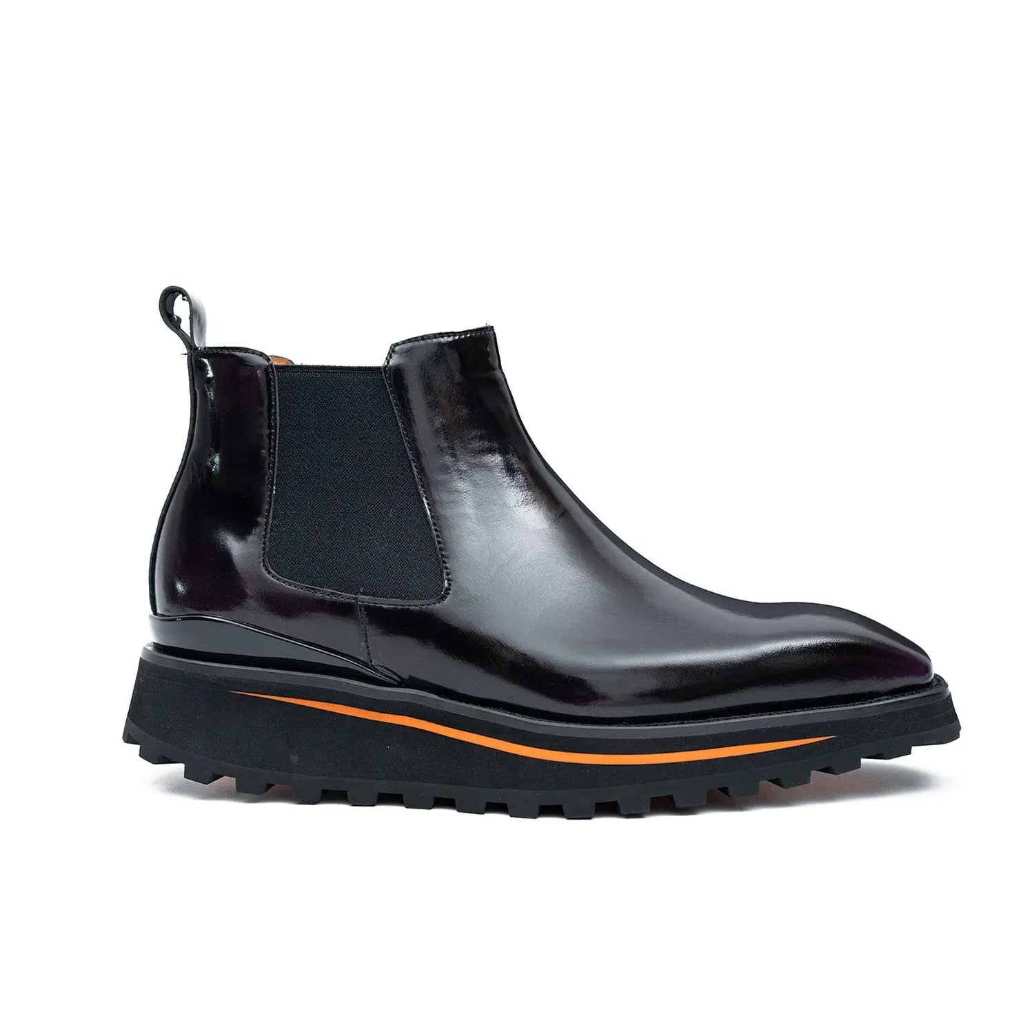 Foil leather Thick-Soled Chelsea Boot 2898 Purple DIVINCH