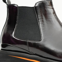 Foil leather Thick-Soled Chelsea Boot 2898 Purple DIVINCH