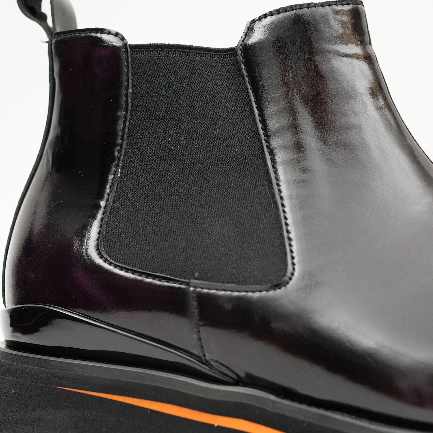 Foil leather Thick-Soled Chelsea Boot 2898 Purple DIVINCH