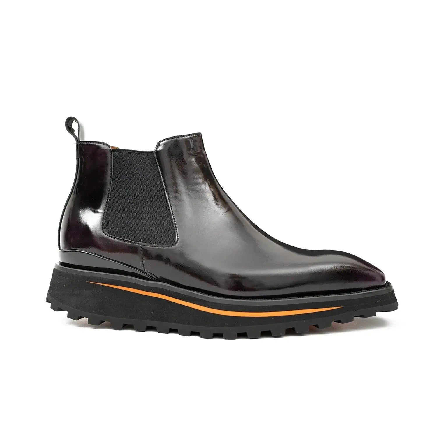 Foil leather Thick-Soled Chelsea Boot 2898 Purple DIVINCH