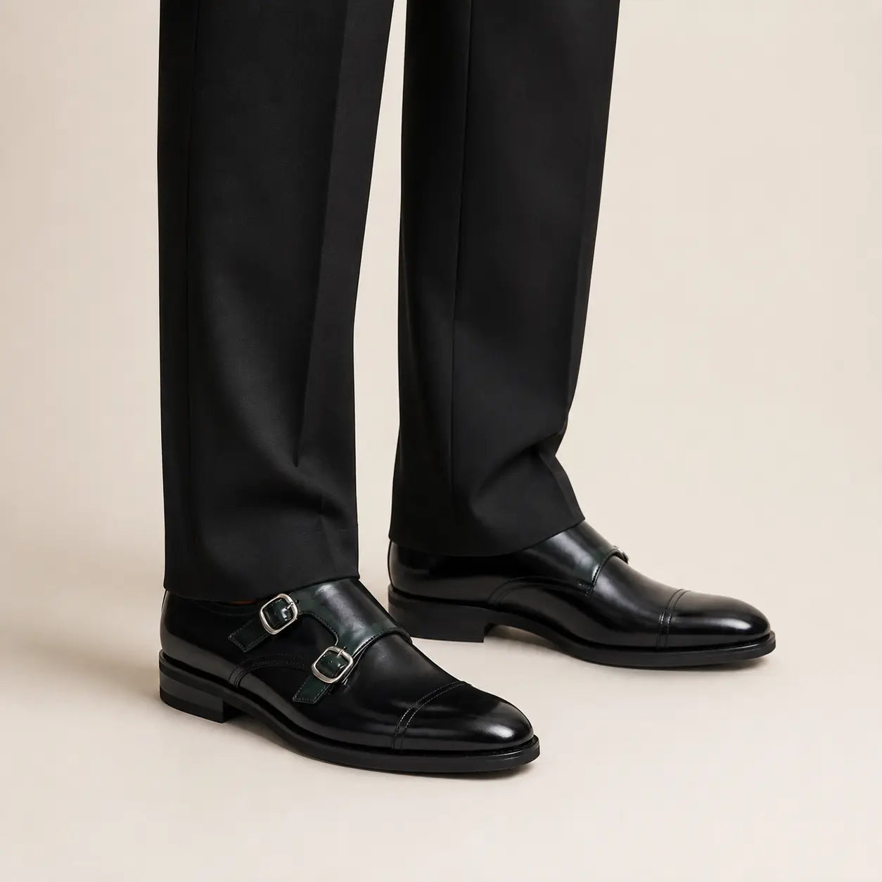 DIVINCH Forest Shadow Monk Strap — on-foot studio view