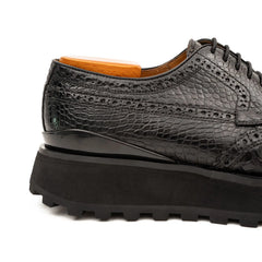 Genuine Crocodile Leather Handmade Black Brogue Shoes Divinch