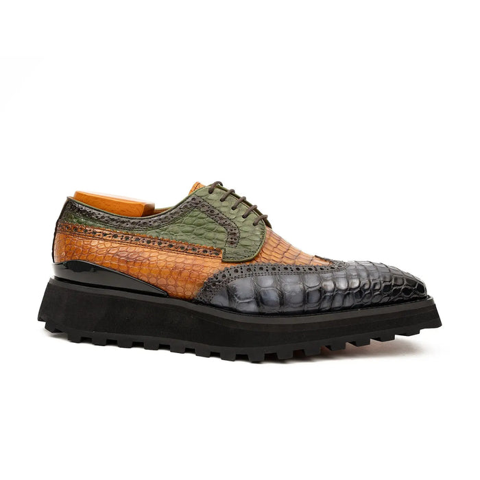 Handmade Crocodile Embossed Brock Dress Shoes main image 0
