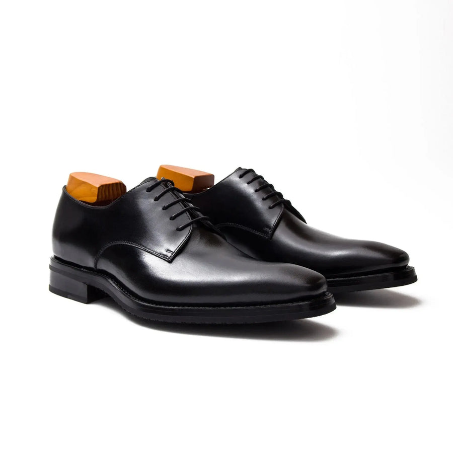 Chaussures Derby à bout lisse noires pour hommes