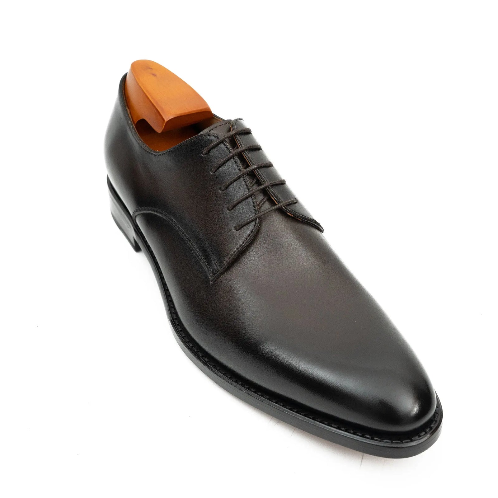 Goodyear Handmade Leather Derby Shoes coffee DIVINCH