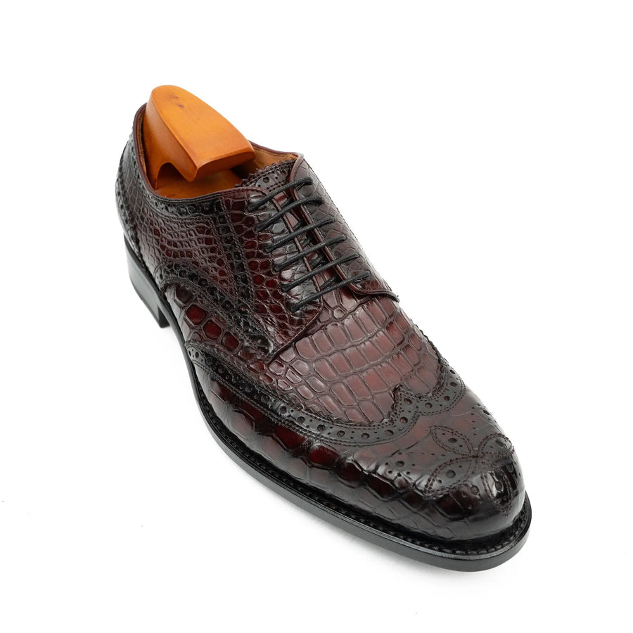 Erkekler İçin Timsah Derisi Süslü Brogues Ayakkabılar