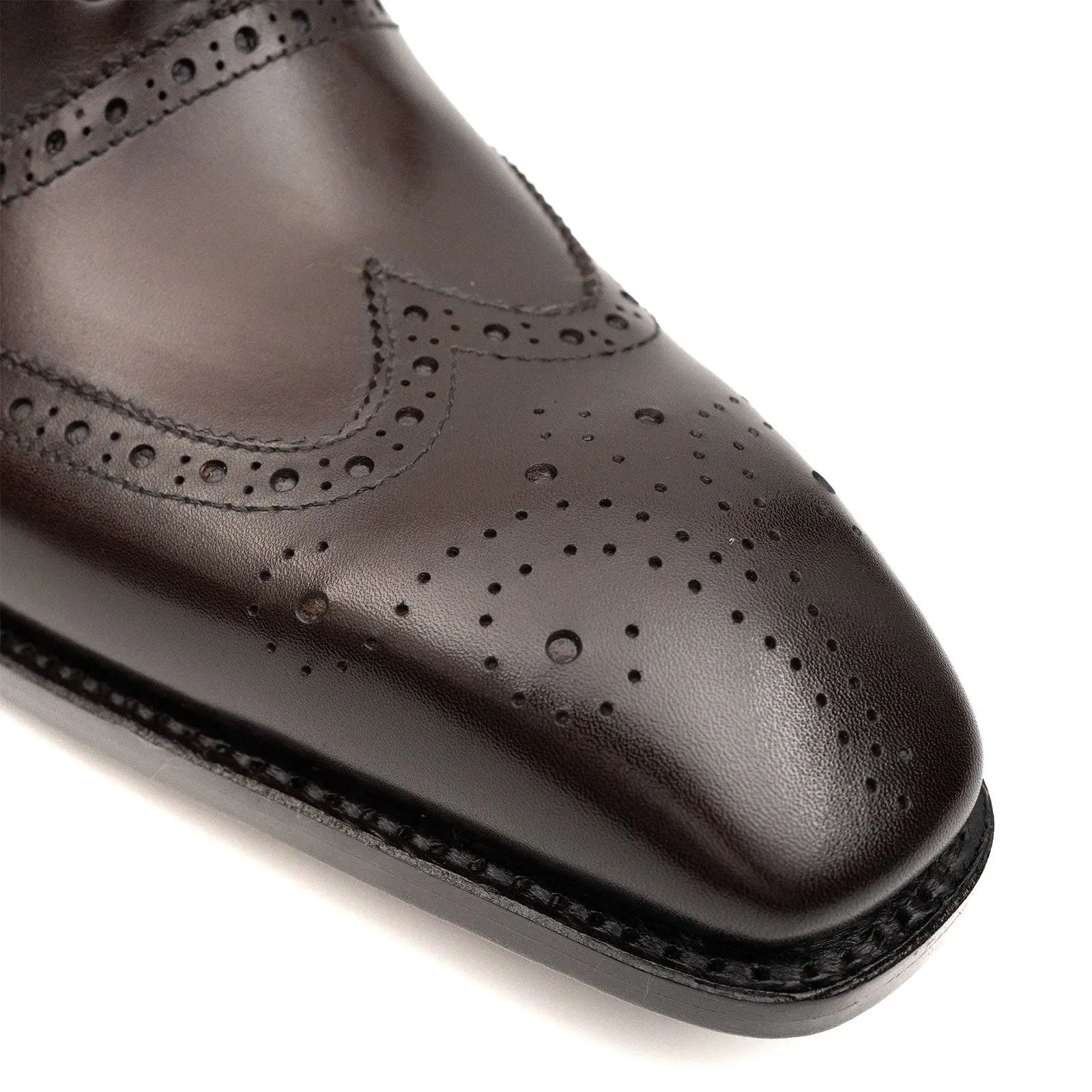 Stivali stringati in pelle brunita