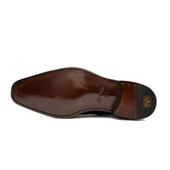 Stivali stringati in pelle brunita