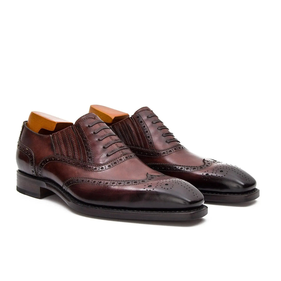 Oxford Brogue a Punta Ala Caffè con Suola Goodyear