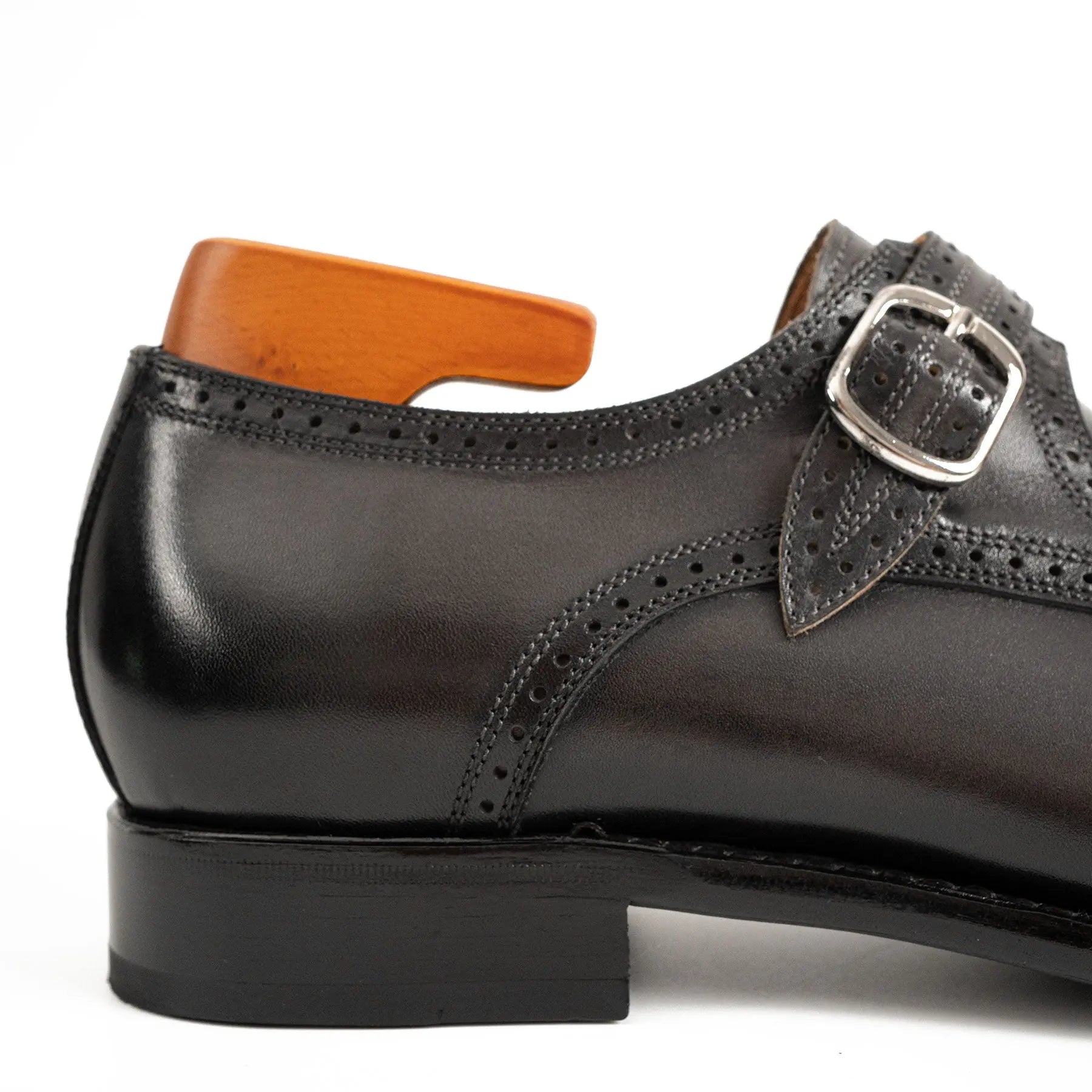 Goodyear Welted Monk Strap Shoes Black DIVINCH