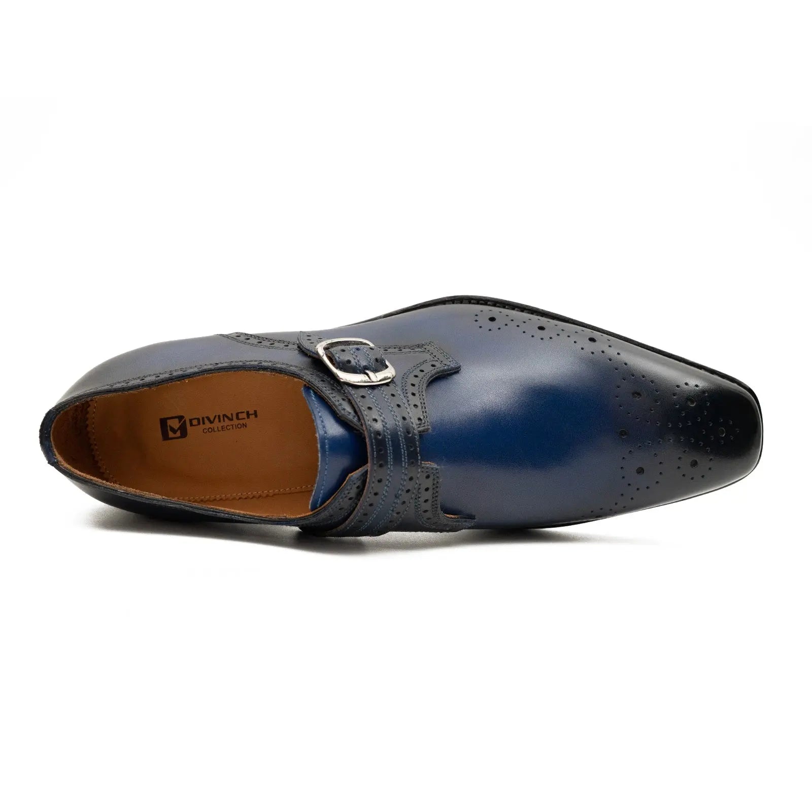 Goodyear Welted Monk Strap Shoes Blue DIVINCH