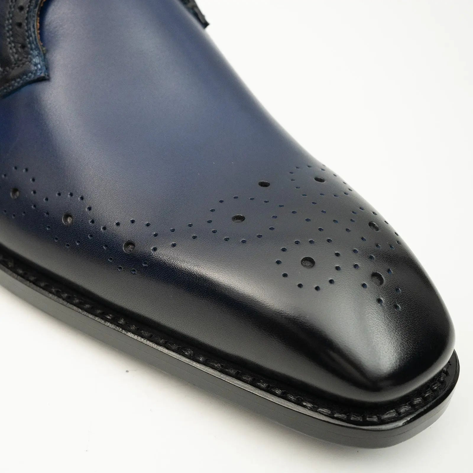 Goodyear Welted Monk Strap Shoes Blue DIVINCH