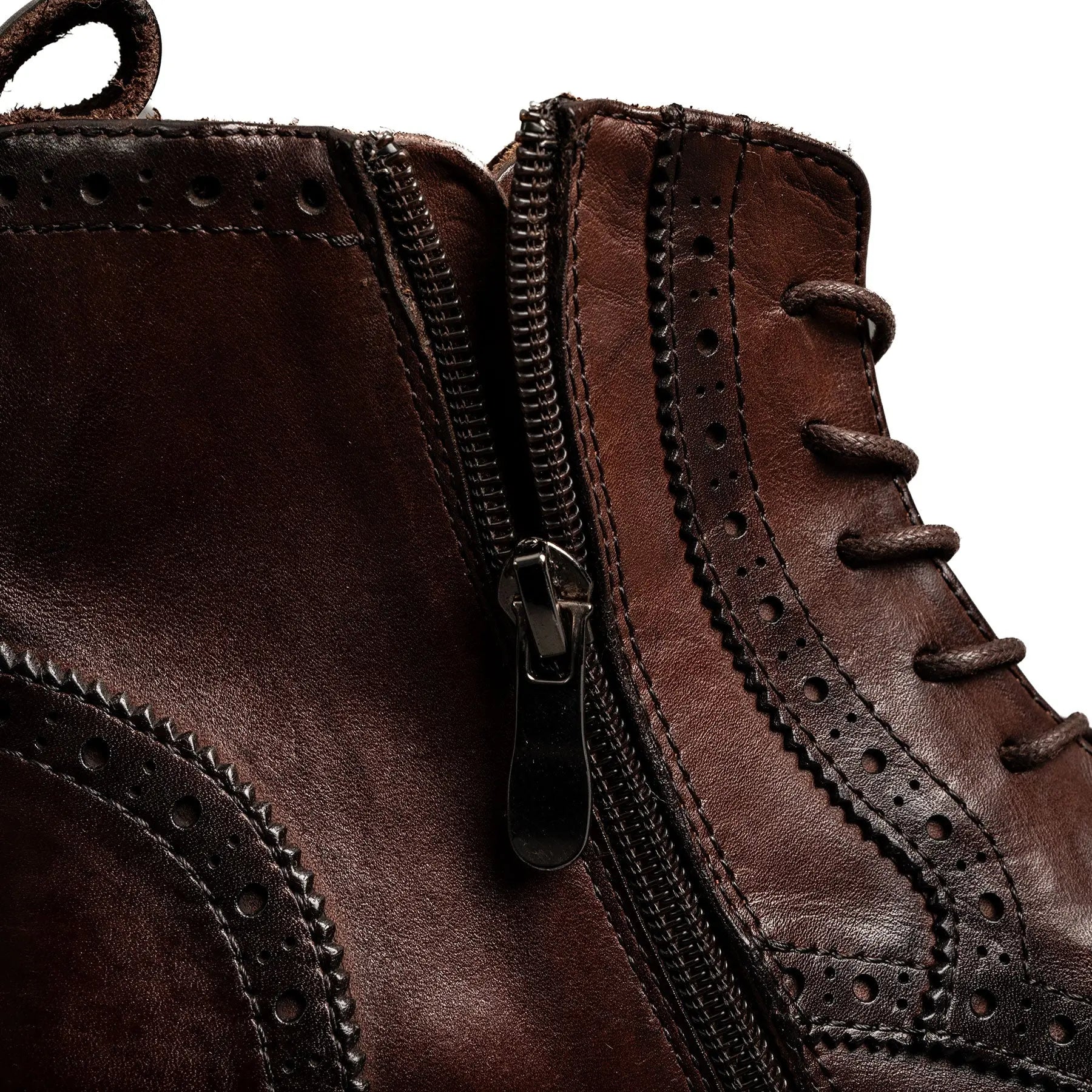 Dark Brown Wingtip Combat Boot
