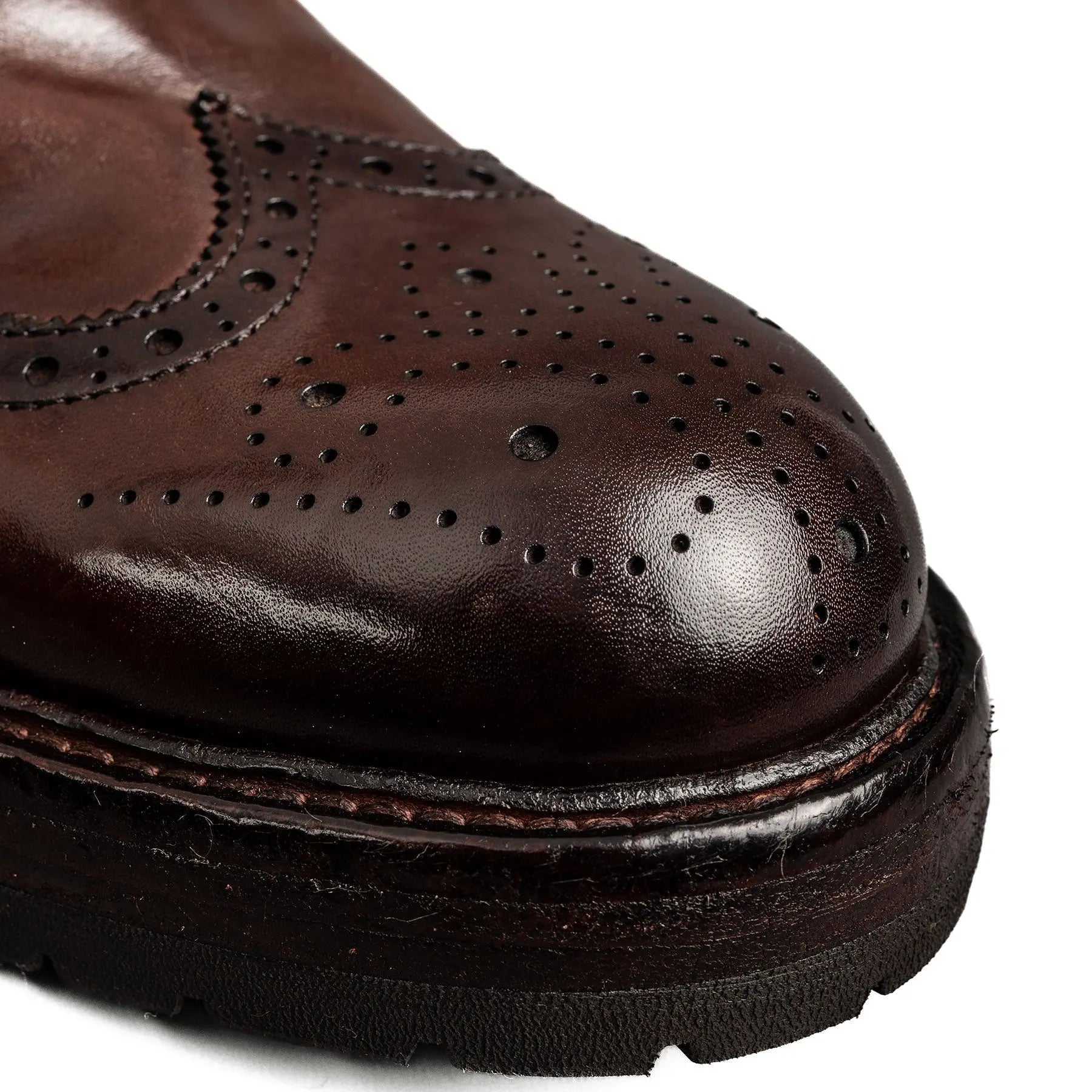 Dark Brown Wingtip Combat Boot