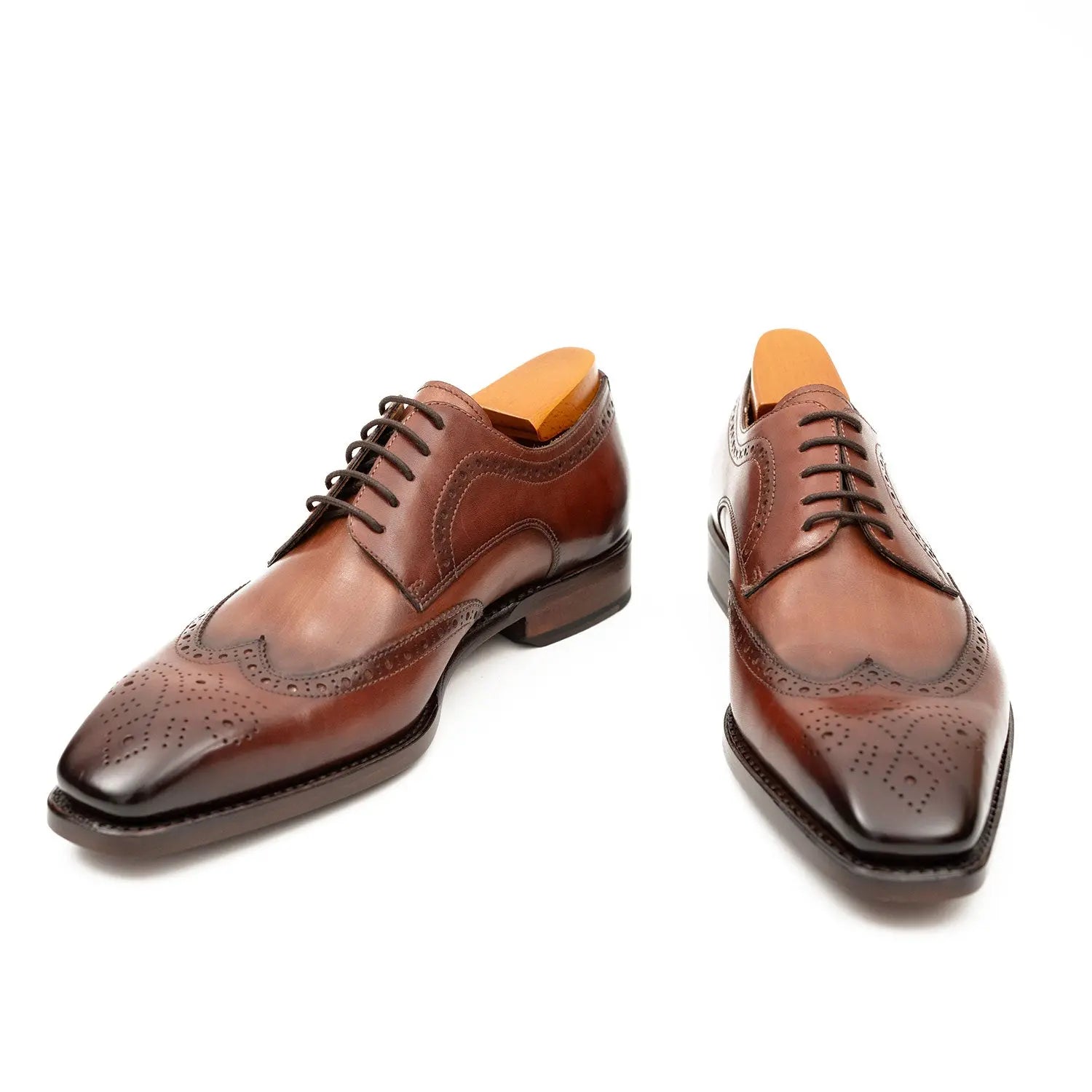 Goodyear welt derby shoes Brogue style Brown Divinch